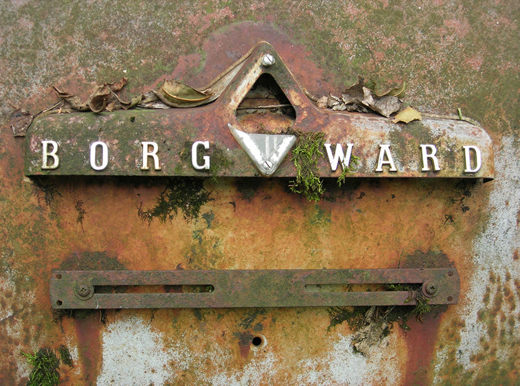 Detail eines Autowracks auf dem ehemaligen Autofriedhof Gürbetal